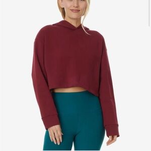 NWT Beyond Yoga Maroon Happiness Cropped Hoodie SZ Large